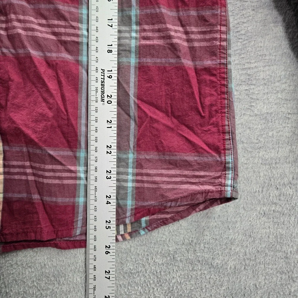 Ralph Lauren Men Button Up Shirt Medium Red Plaid Classic Fit Long Sleeve READ